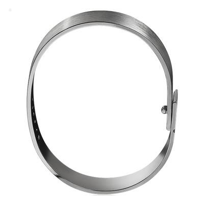Jonc Saturne 9 argent & ruthénium, Longueur 15,5 à 18,5 cm, Largeur 9,00 mm - Ursul