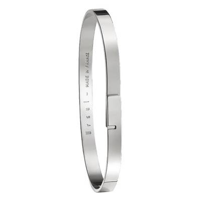 'SATURNE 5' Polished 925 Silver Bangle, Length 14.5 cm to 19 cm, Width 9 mm - Ursul