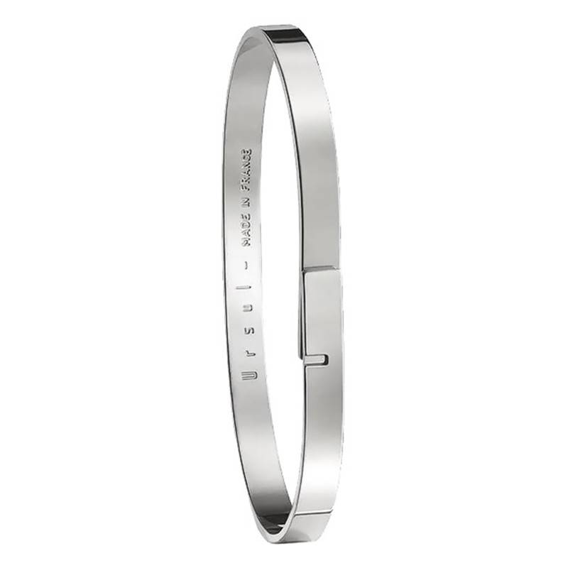 'SATURNE 5' Polished 925 Silver Bangle, Length 14.5 cm to 19 cm, Width 9 mm - Ursul