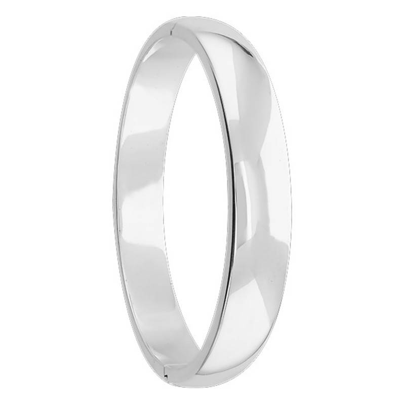 925 Silver Bangle Bracelet, Length 16 cm, Diameter 6 cm, Width 10 mm - Guiot De Bourg
