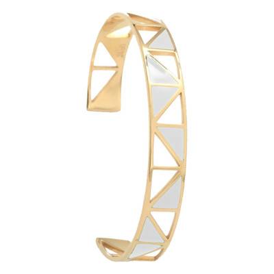 Bracelet Jonc Tropézienne, Résine Blanche Plaqué Or - Skalli
