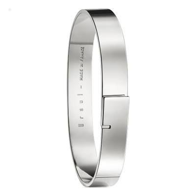 925 Palladium-Plated Silver Saturne 9 Bangle, Length 15.5 cm to 16.5 cm, Width 9 mm - Ursul