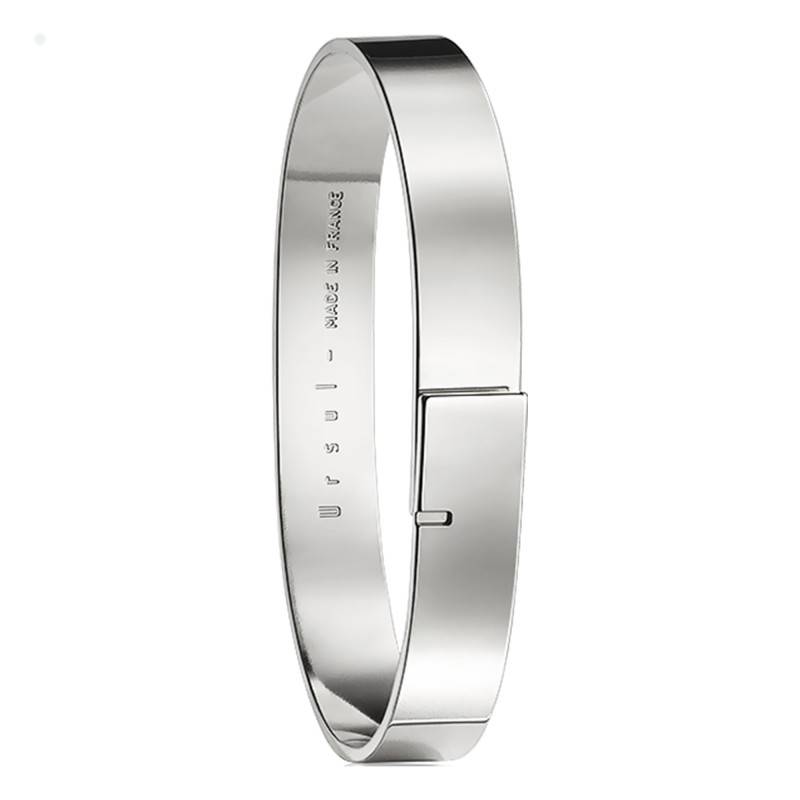 925 Palladium-Plated Silver Saturne 9 Bangle, Length 15.5 cm to 16.5 cm, Width 9 mm - Ursul