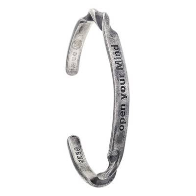 925 Silver Open Bangle Bracelet Open Your Mind - Orus Bijoux