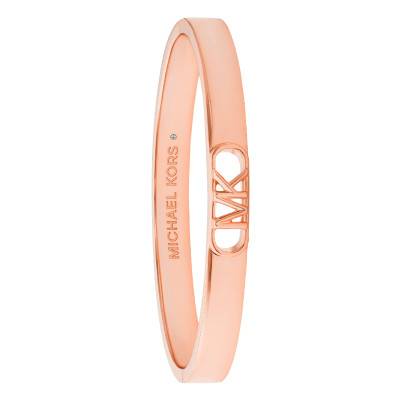 585 (14K) Rose Gold-Plated Brass MK Statement Link Bangle 17 cm, 7 mm Wide - Michael Kors
