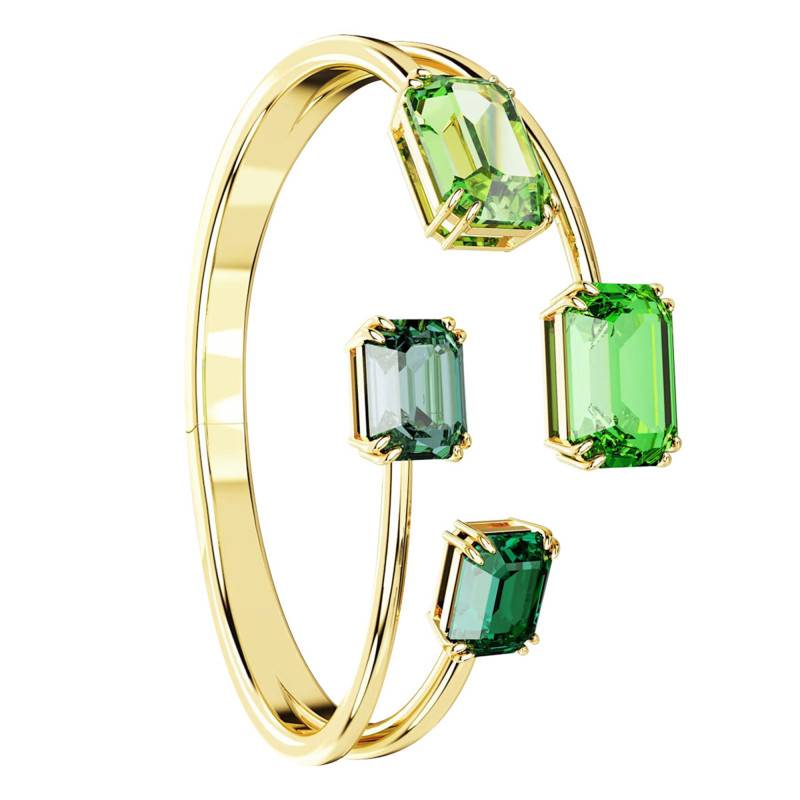 Gold-Toned Metal & Green Crystal Millenia Bangle Bracelet, 16 cm to 18.50 cm - 5671246 - Swarovski