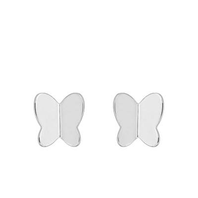 White Gold Butterfly Stud Earrings - Bambins