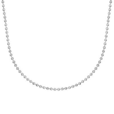 750/1000 White Gold Bead Chain Necklace, 75 cm Length, 1.20 mm to 2 mm Width - Buelling