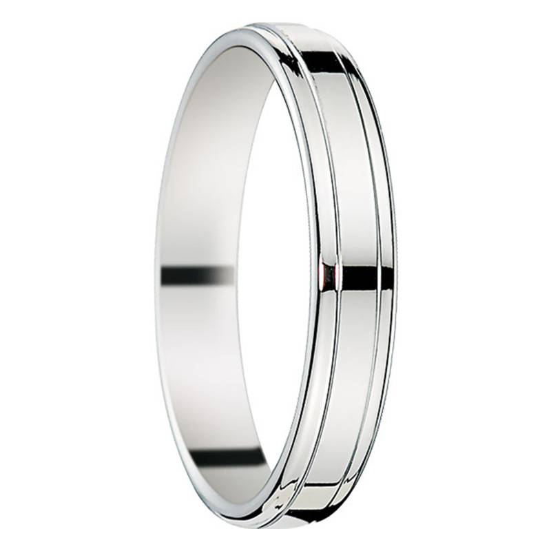 Alliance Ruban Standard Adige en Or Blanc 750 Superposée, Largeur 3,5 mm - Fair'Belle