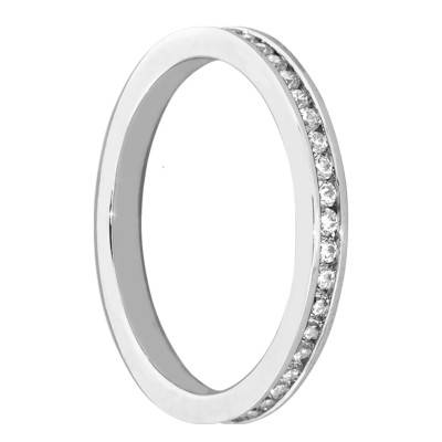 Alliance Sanaga en Or Blanc 750 & Diamants H/SI1, Largeur 2,30 mm - Gaïa