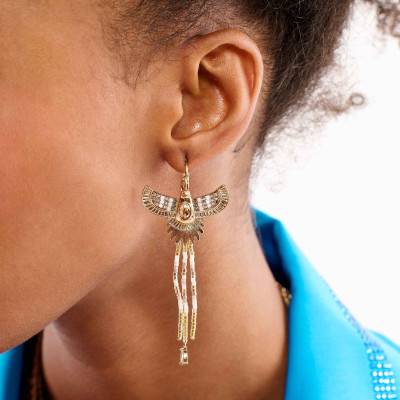 Boucles d'oreilles Teresina Blanches, Dorées & Strass - Hipanema