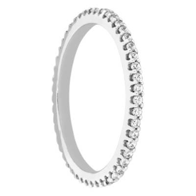 Alliance Rhin en Or Blanc 750 & Diamants 0,31 ct H/SI1, Largeur 1,80 mm - Gaïa