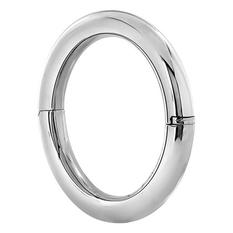 925 Silver Round Wire Bangle, 10 mm Wide - Guiot De Bourg