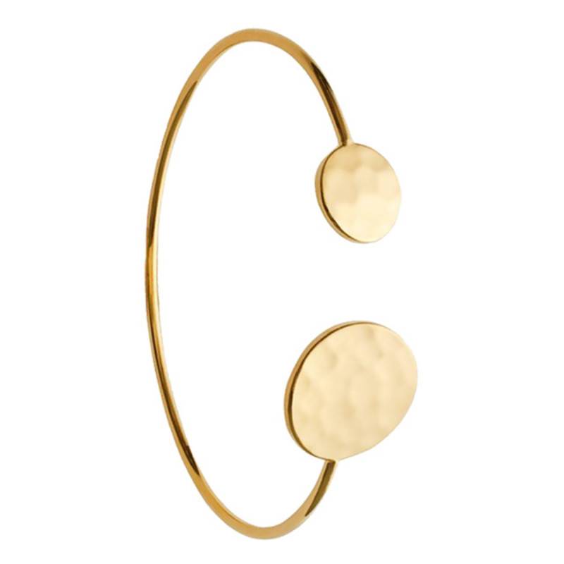 Yellow Gold-Plated Open Bangle Duo Two Circles, 58 mm Diameter - Naïades