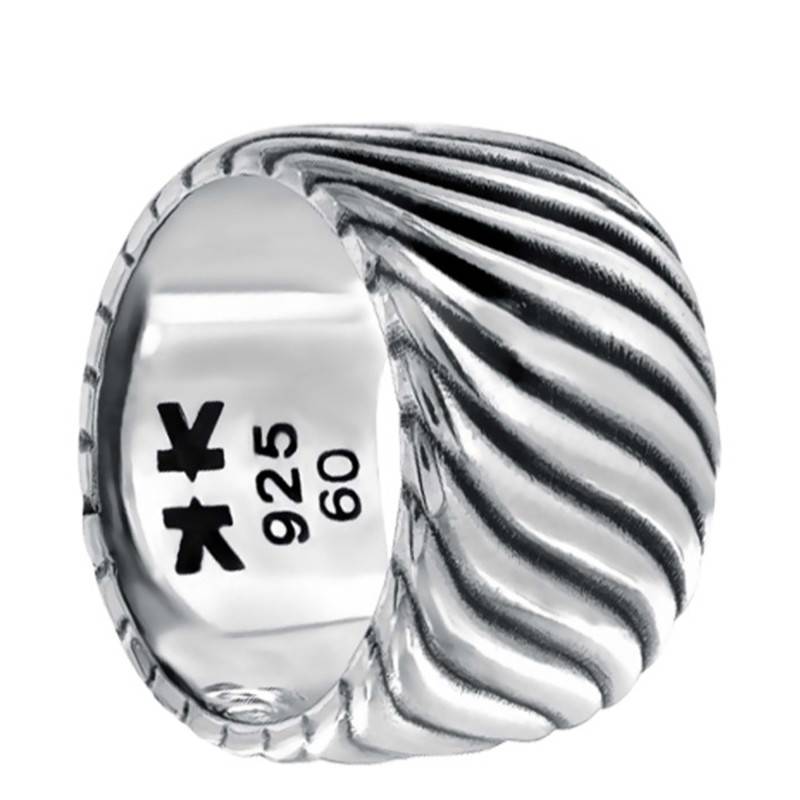 925 Oxidized Silver Wave Ring - Guiot De Bourg