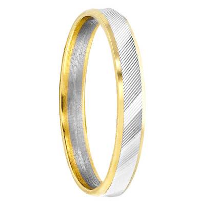 Two-Tone 375 Gold Dzila Standard Wedding Ring, Width 3 mm - Maison Girard