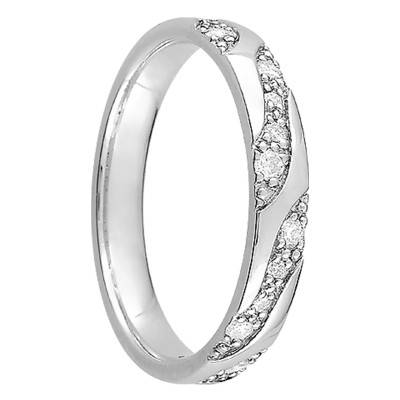 Van Gogh 750/1000 White Gold & Diamond Half Eternity Wedding Ring - Maison Girard