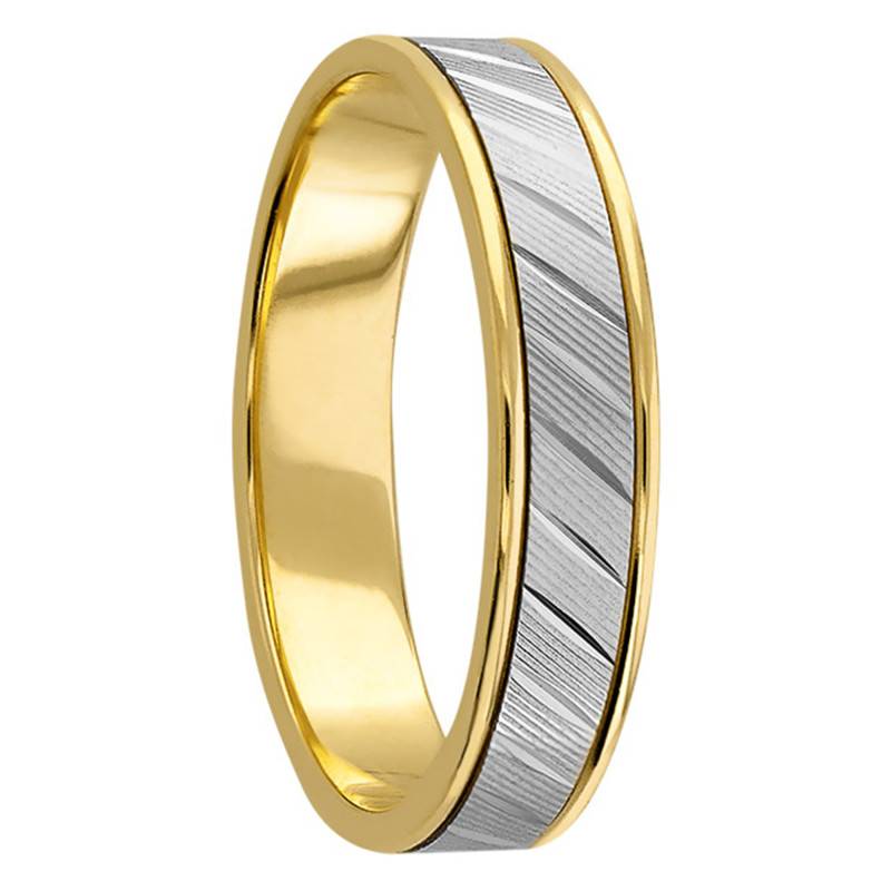 Olby Standard Ribbon Two-Tone 750 Gold Wedding Ring, Width 4.50 mm - Maison Girard
