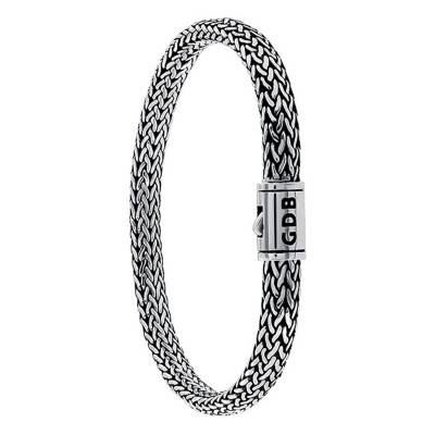 925 Silver Braided Snake Chain Bracelet, 22 cm - Guiot De Bourg