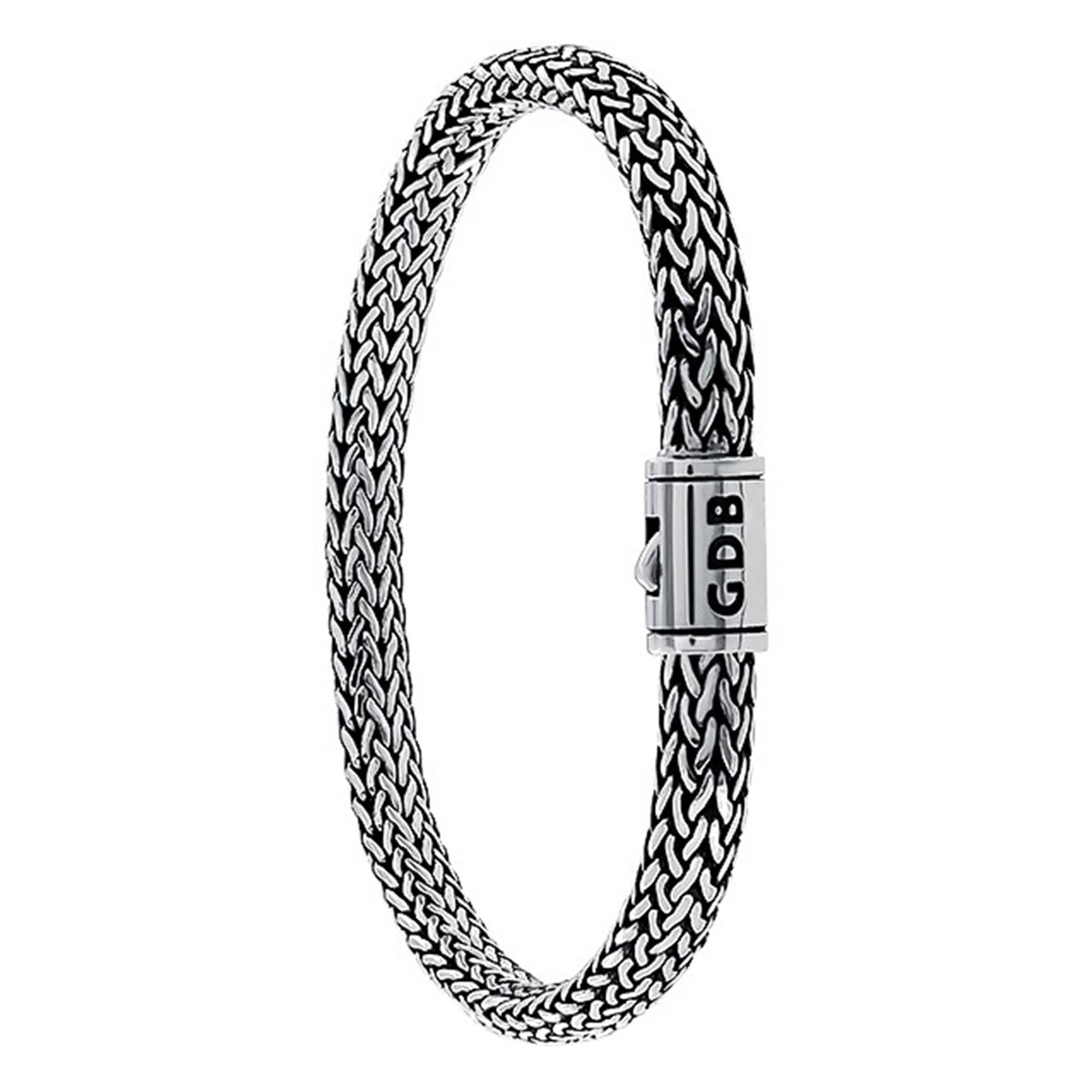 Bracelet En Argent 925 Chaînes Tressées - Longueur 18 Cm - Occasion