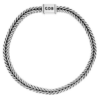 925 Silver Square Serpentine Chain Bracelet, 20 cm Length - Guiot De Bourg