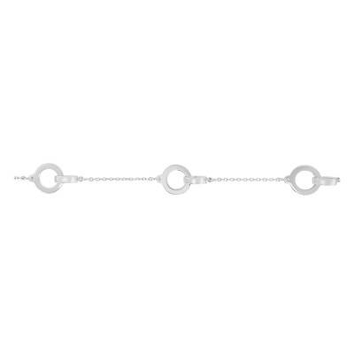 925 Silver 3D Trio Bracelet, Adjustable Length 18.5 cm - Guiot De Bourg