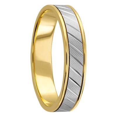 Olby Standard Ribbon Wedding Ring in 2-Tone 375 Gold, Width 4.50 mm - Maison Girard