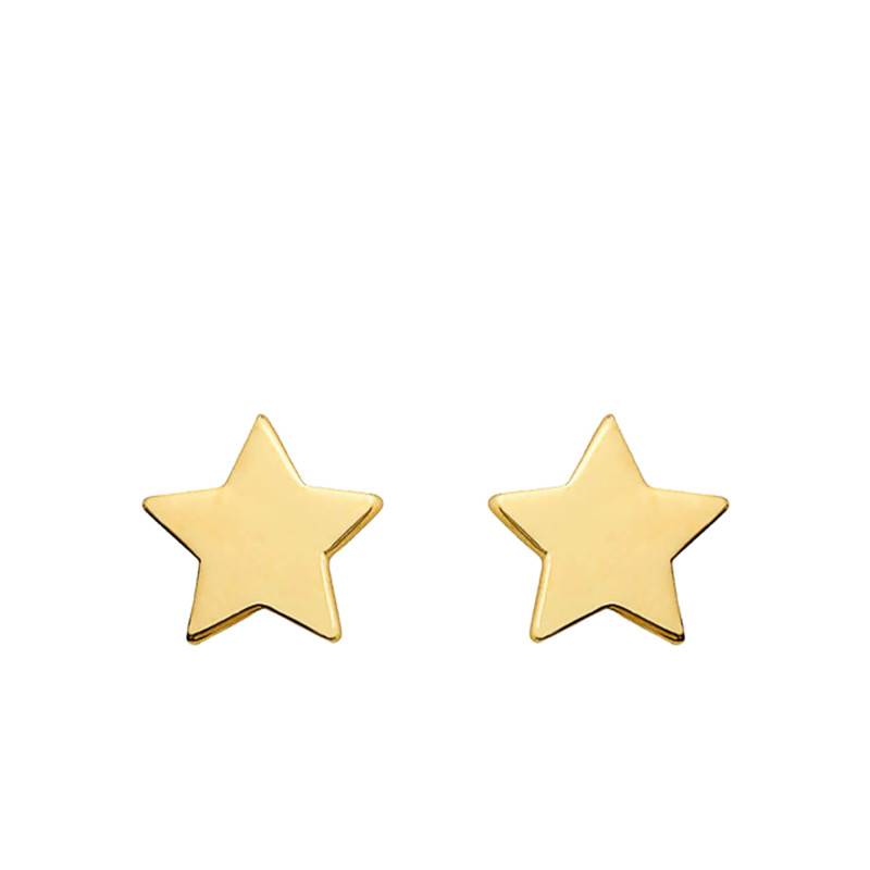 Yellow Gold Star Stud Earrings - Emanessence