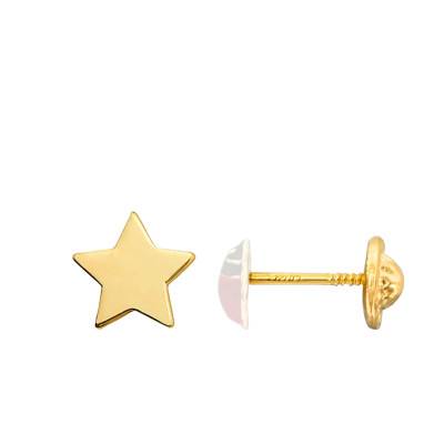 Yellow Gold Star Stud Earrings - Emanessence
