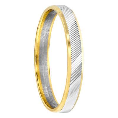 750 Two-Tone Gold Dzila Standard Concave Wedding Ring, Width 3 mm - Maison Girard