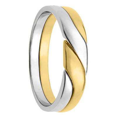 Toluca Standard 750/1000 2-Gold Wedding Ring, Width 5 mm - Maison Girard