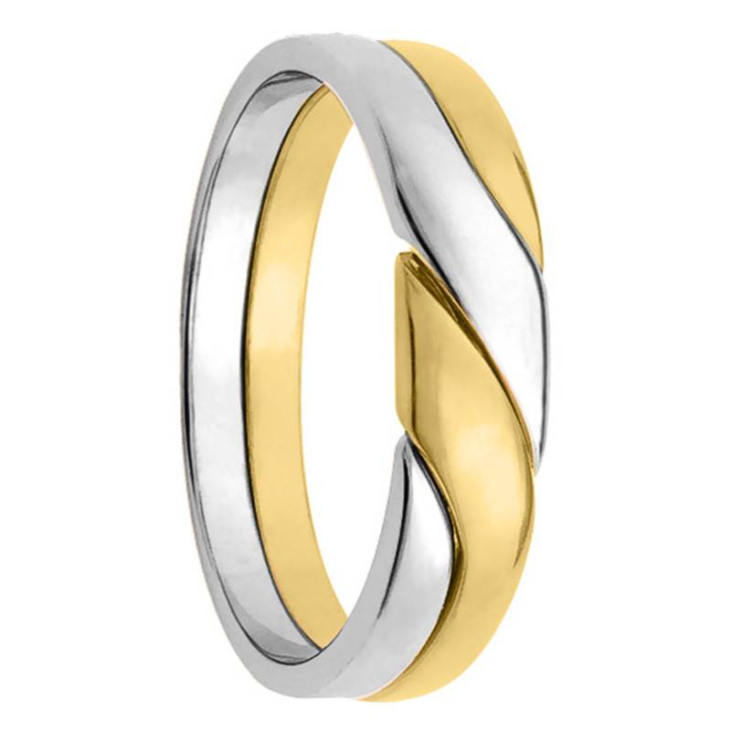 Toluca Standard 750/1000 2-Gold Wedding Ring, Width 5 mm - Maison Girard