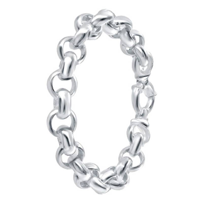 925 Silver Brilliant Rolo Chain Bracelet, Length 19 cm - Guiot De Bourg