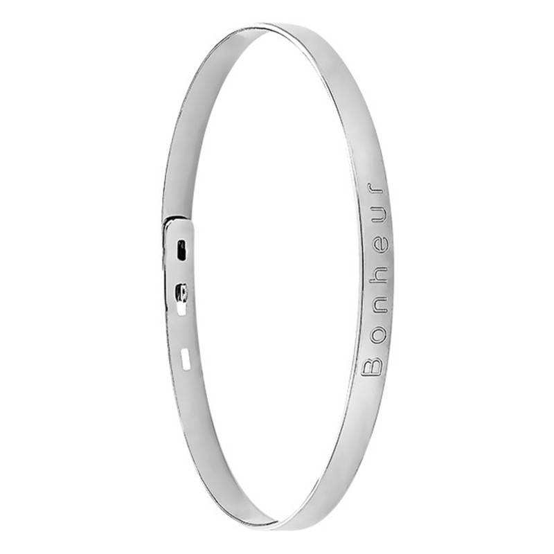 925 Silver Bonheur Bangle Bracelet 60 mm Diameter 5 mm Width - Guiot De Bourg