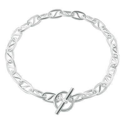Silver Fancy Chain Necklace, 45 cm - Guiot De Bourg