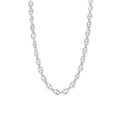 Alternating Silver Coffee Bean Chain, Length 45 cm, Width 6 mm - Guiot De Bourg