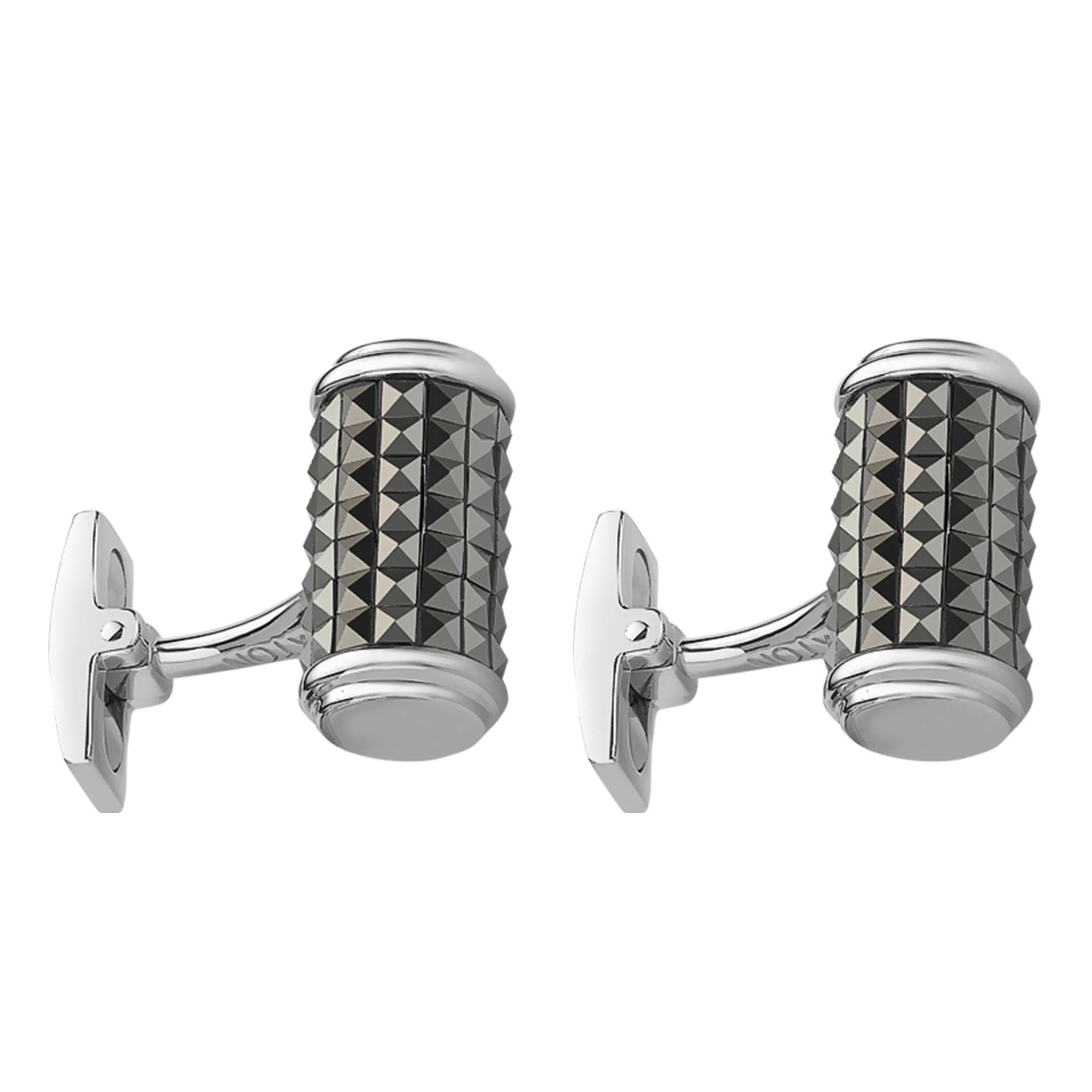 Boutons De Manchette Alex Jona Art Déco – Forme Octogonale, Argenté Et émaillé, Occasion
