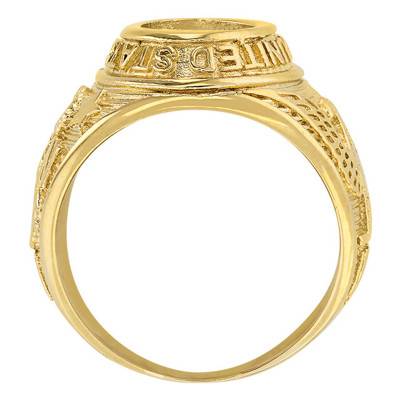 Chevalière universitaire Or Jaune 375 ou 750, Oxyde de zirconium acquamarine - Imperium