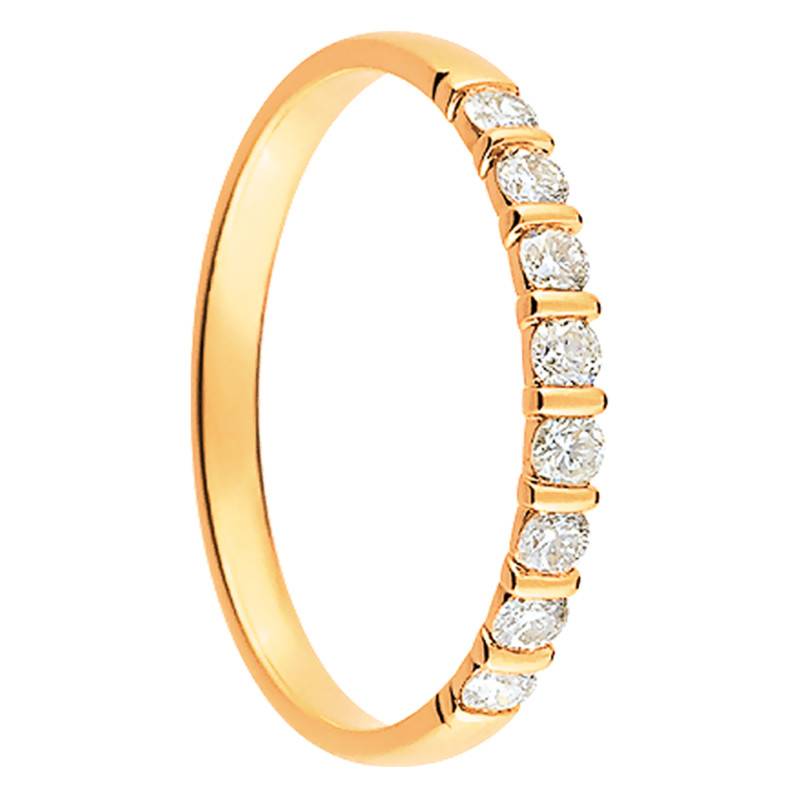 Mayssa 750/1000 Yellow Gold & 0.25 ct Diamonds Half Eternity Wedding Ring, Width 2.5 mm - Maison Girard