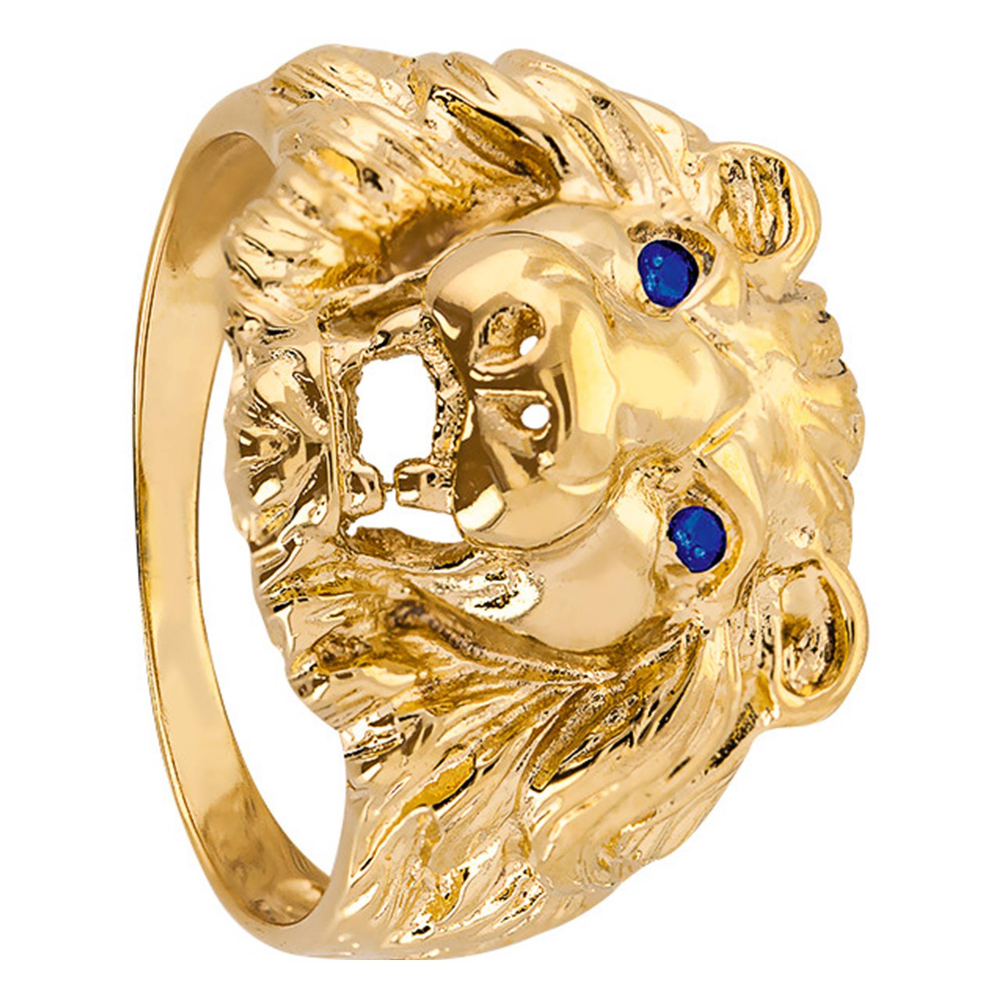 18 Carats Chevaliere Tete De Lion Or 18k Lion Chevaliere 18k Rubis