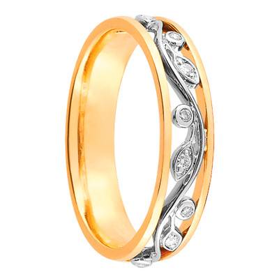 Zarig Two-Tone 375/1000 Gold & Diamond Standard Wedding Ring - Maison Girard