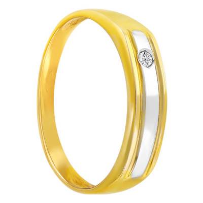 Two-Tone Gold & Diamond 0.02 ct Domed Signet Ring - Imperium