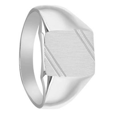 Chevalière Argent 925, plateau rectangulaire 9 x 11 et motifs - Imperium