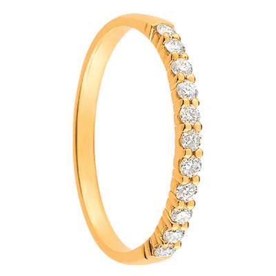 Maha 750/1000 Yellow Gold & Diamond Half Eternity Standard Wedding Ring, 2 mm Width - Maison Girard