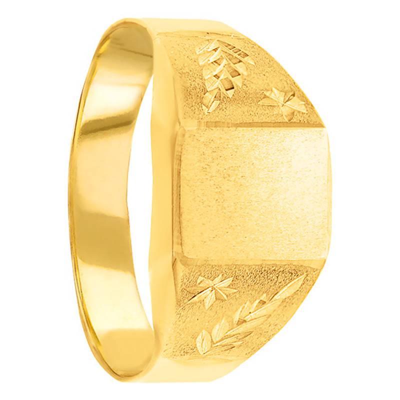750/1000 Yellow Gold Rectangular Signet Ring, 7 x 9 mm - Imperium
