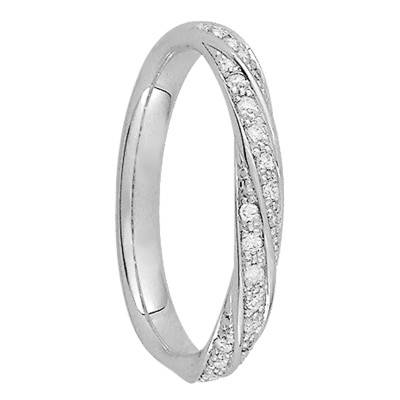 Lina 750/1000 White Gold & Diamond Standard Wedding Ring - Maison Girard