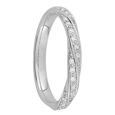 Lina 375/1000 White Gold Diamond Wedding Ring - Maison Girard
