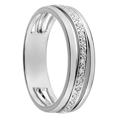Alliance Lamia en Or Blanc 375 & Diamants - Maison Girard