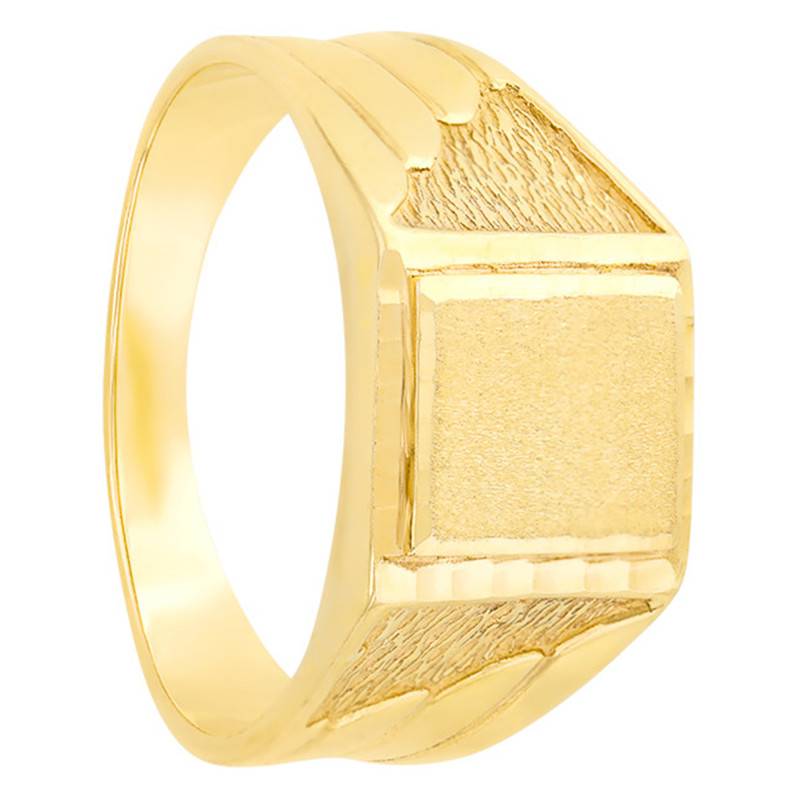 Grooved Yellow 750/1000 Gold Signet Ring - Imperium