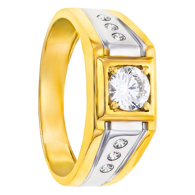 375 Yellow Gold & Zirconium Oxide Square Signet Ring, 7 x 7 mm - Imperium